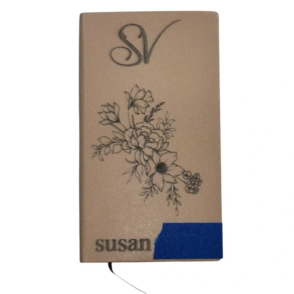 CUSTOM ENGRAVED Vintage leather travel, journal